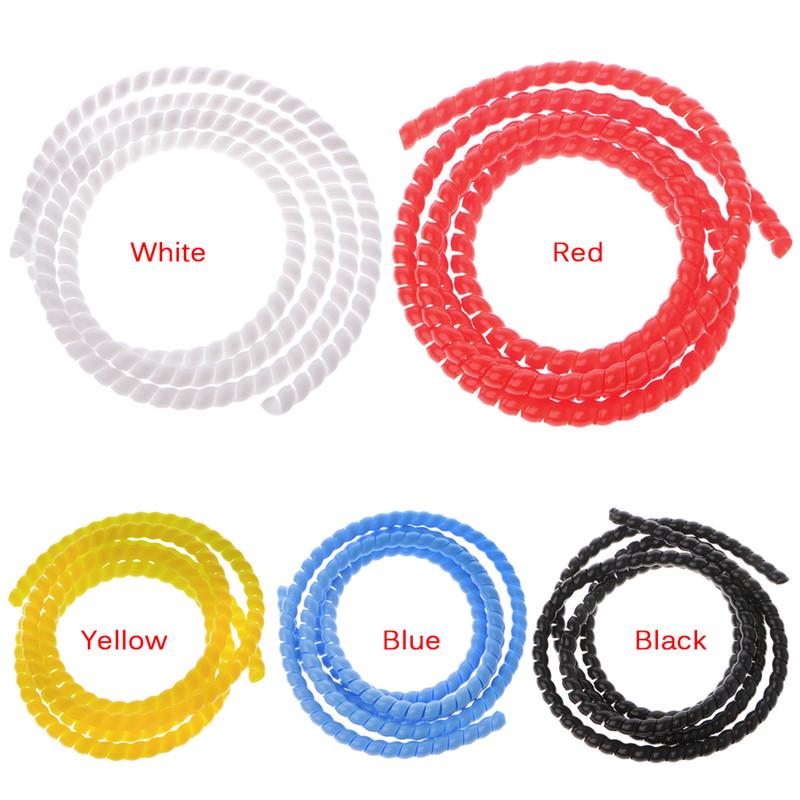 1m 10mm/14mm Colorful Spiral Wire Organizer Wrap Tube Flame Retardant Cable Sleeve