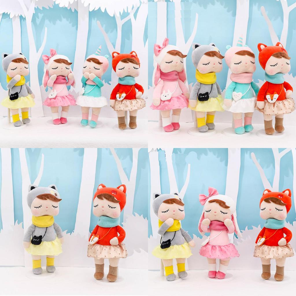 Adorable Metoo Plush Girl Doll Soft Short Plush Stuffed Toy With Pp Cotton Filling Cute Bag Pendant For Kids And Collectors