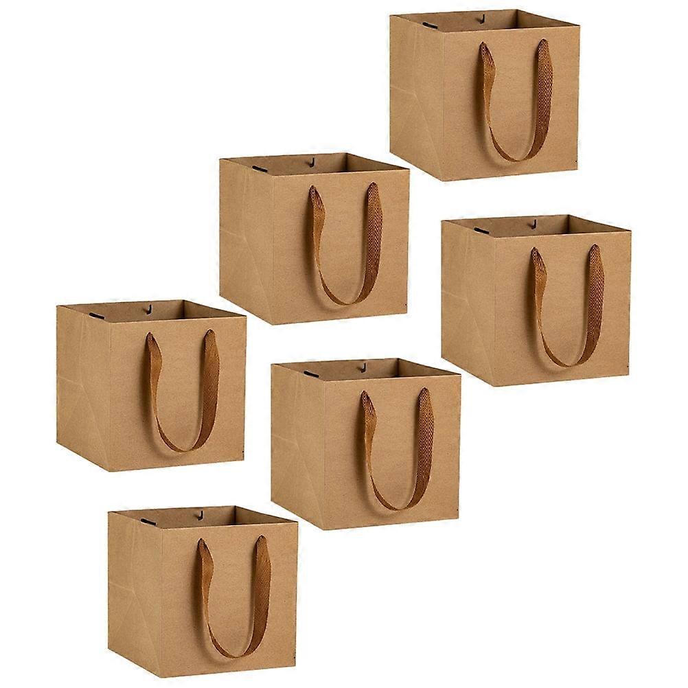 6-pack kraft paper bag, exquisite bonsai packaging shopping bag, brown
