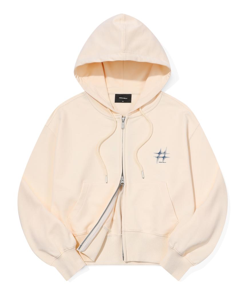 Женская укороченная толстовка на молнии Beentrill Newyork со звездой и хэштегом (Масло)