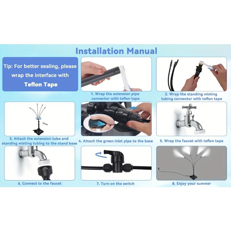 1 упаковка, стационарные распылители для наружного применения на террасе, 26,2-футовая переносная система распыления для охлаждения на открытом воздухе, стационарная система распыления для охлаждения