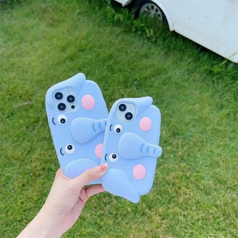 Модный милый чехол для телефона с подставкой со слоном для iPhone 15 14 13 12 11 Pro Max силиконовый чехол для iPhone 15 14 13 12 11