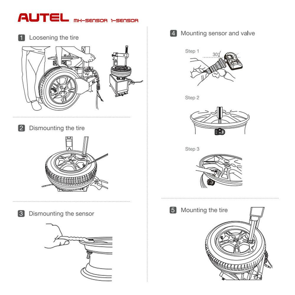 Autel MX Sensor 433 МГц + 315 МГц 2-в-1 Mx-Sensor TPMS Инструмент для ремонта шин Автомобильный аксессуар Для MaxiTPMS TS501 TS508