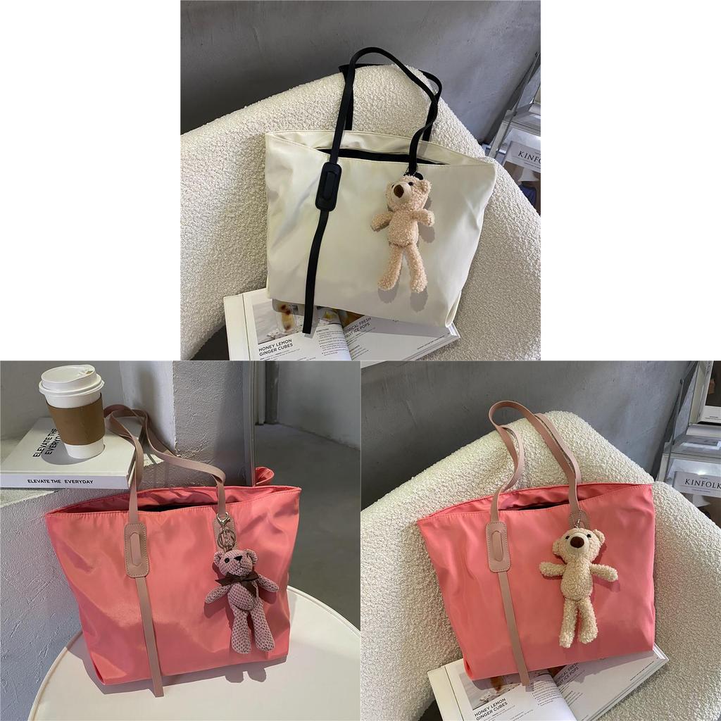 Large Womens Shoulder Bag Made Of Oxford Fabric With Zipper Closure For Casual Outings