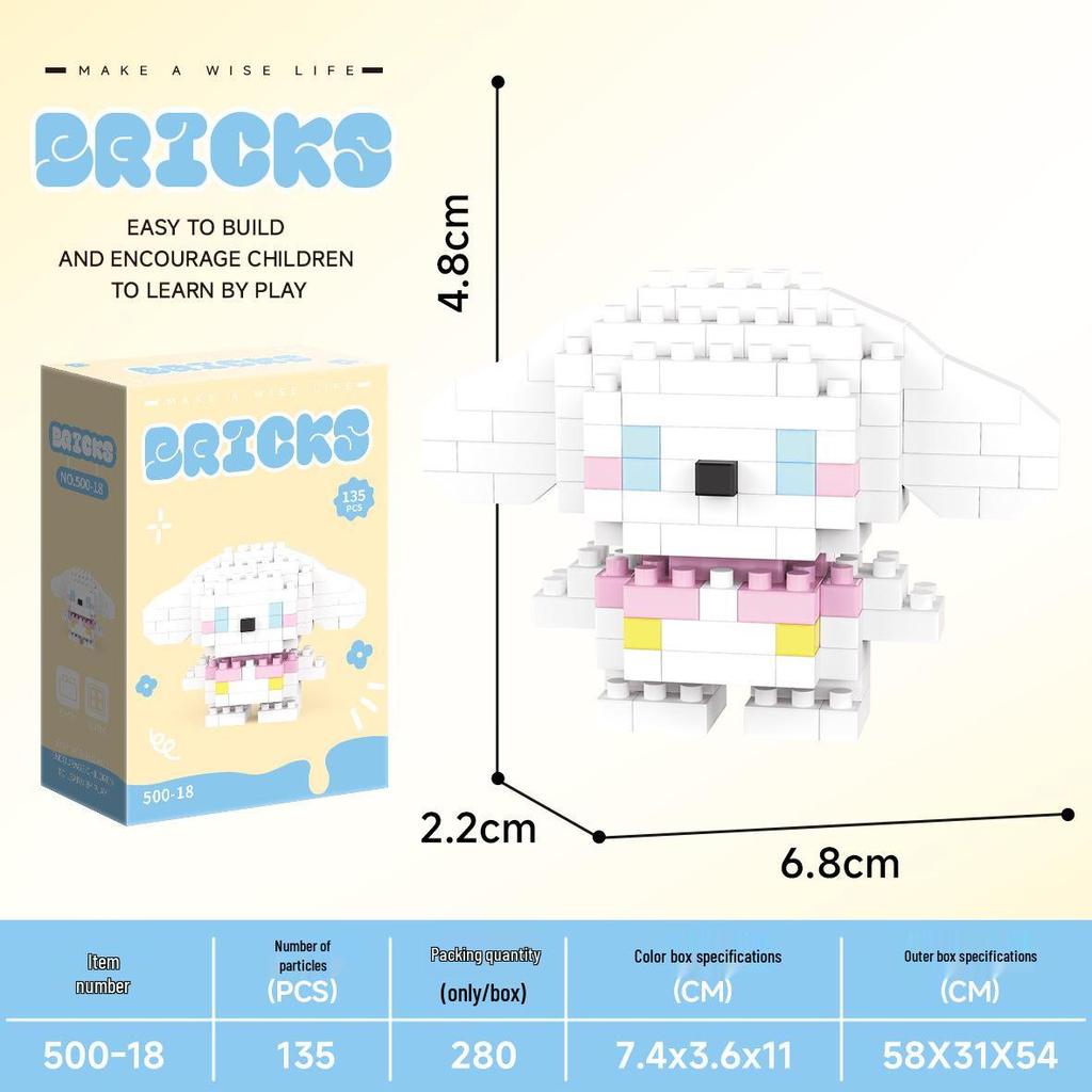 Micro Particle Cartoon Figure Building Blocks for Kids - Assembly Toys & Hanging Ornaments