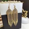 Luxury And High Sense Gold Long Tassel Temperament Fashion Atmosphere Joker Earrings Personalized Daily