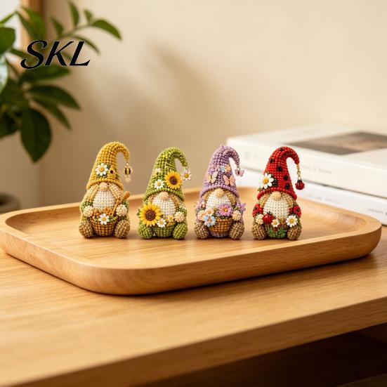 Glue-free Bead Kit Gnome DIY Kit, 3D Beaded Garden Craft Set, Make Cute Fun Art Figurine, for Beginners, Unique Handmade Gift No Glue