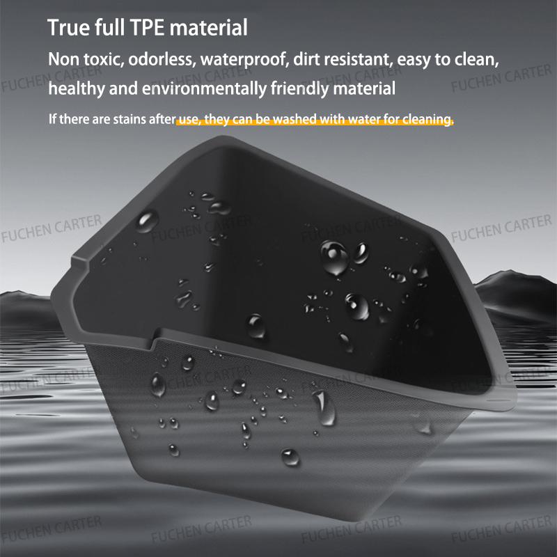 For Tesla NEW Model YL 2026 Rear Trunk Side Storage Box Cargo Organizer TPE Bin Box Flocking Mat Partition Board Accessories