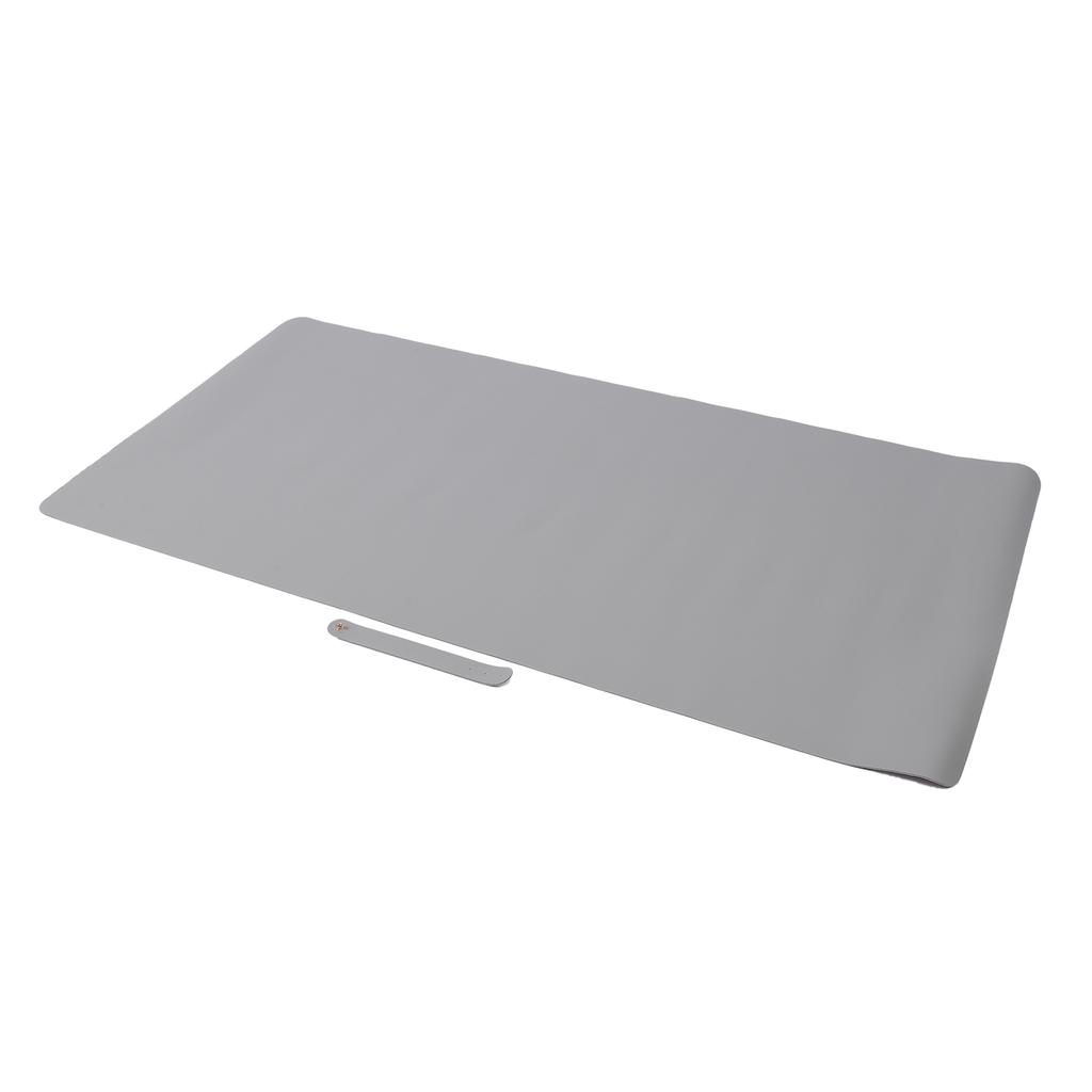 Nail Art Table Mat PU Leather Nail Table Pad Vanity Makeup Mat for Home Beauty Salon Gray