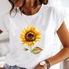 (Asian Size) Lovely Flower Cute 90s Women Tee Top Clothing Casual Printing Short Sleeve T Shirt Fashion Printed Lady Female Graphic T-shirts