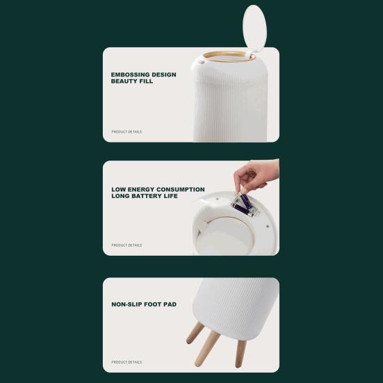 Мусорное ведро с крышкой с датчиком движения, большой вместимостью, управление без помощи рук, автоматическое умное мусорное ведро для ванной комнаты, корзина для мусора