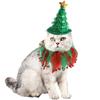 2Pcs Small Dogs Pet Christmas Costume Suit Green Shiny Hat Pet Headwear  Birthday Party