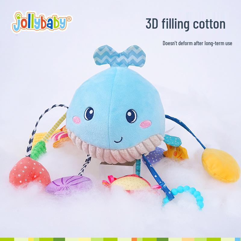 Подвеска для коляски JollyBaby: Плюшевая детская игрушка для машины и погремушка с музыкальным колокольчиком