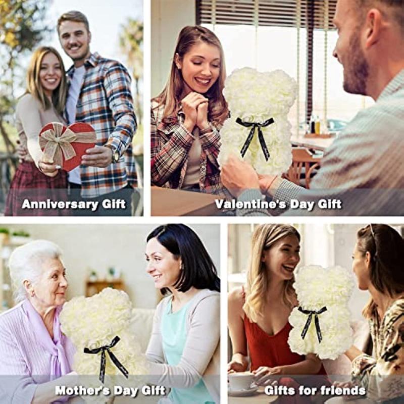 Подарок на день святого Валентина с розовым мишкой для ее персонализированной крутой тети, подарок для мамы, искусственный цветок Rose Forever Bear, подарок с розой для подруги, жены