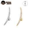 Titanium Piercings Long Arc Multiple CZ Inlaid Internally Threaded Flat Ear Cartilage Labret Ear Studs Piercing Jewelry