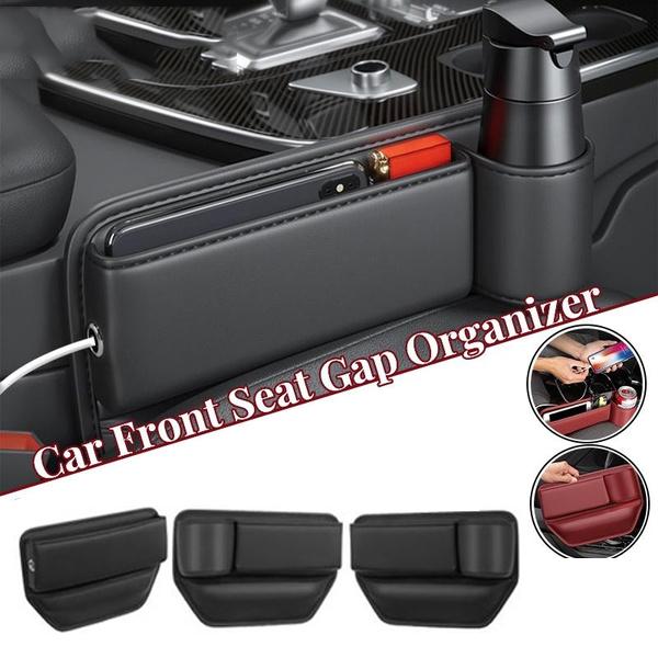 1Pc Leather Car Seat Gap Organizer for Phone Key Card Glasses Automatic Storage Organizer Multi-Functional Auto Console Side Storage Box