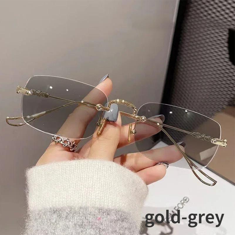 Luxury Rectangular Photochromic Reading Glasses Fashion Outdoor Color Changing Presbyopia Eyeglasses Diopter 0 To +4.0 Eyewear