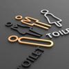 DIY Washroom Sign Plate Set Black Gold Toilet Sign Plate Wc Holder Signage Board  Home Decor