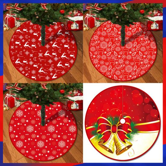 Юбка «Рождественская елка» Яркий цвет, Износостойкий, простая установка, Круглый большой коврик с принтом «Снежинка и лосось» в виде рождественской елки