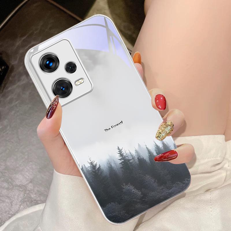 Туманный лес черный для Xiaomi 14 Ultra 13 Lite Redmi Note 13 11 Pro 12 Plus Poco X6 3 Pro F4 6 GT чехол для телефона из закаленного стекла