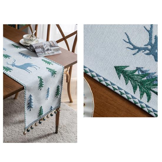 Рождественская елка, дорожка для стола, зимние праздники, Рождественский Лось, обеденная ткань, подставка для столовых приборов, новогодние домашние кухонные украшения в деревенском стиле
