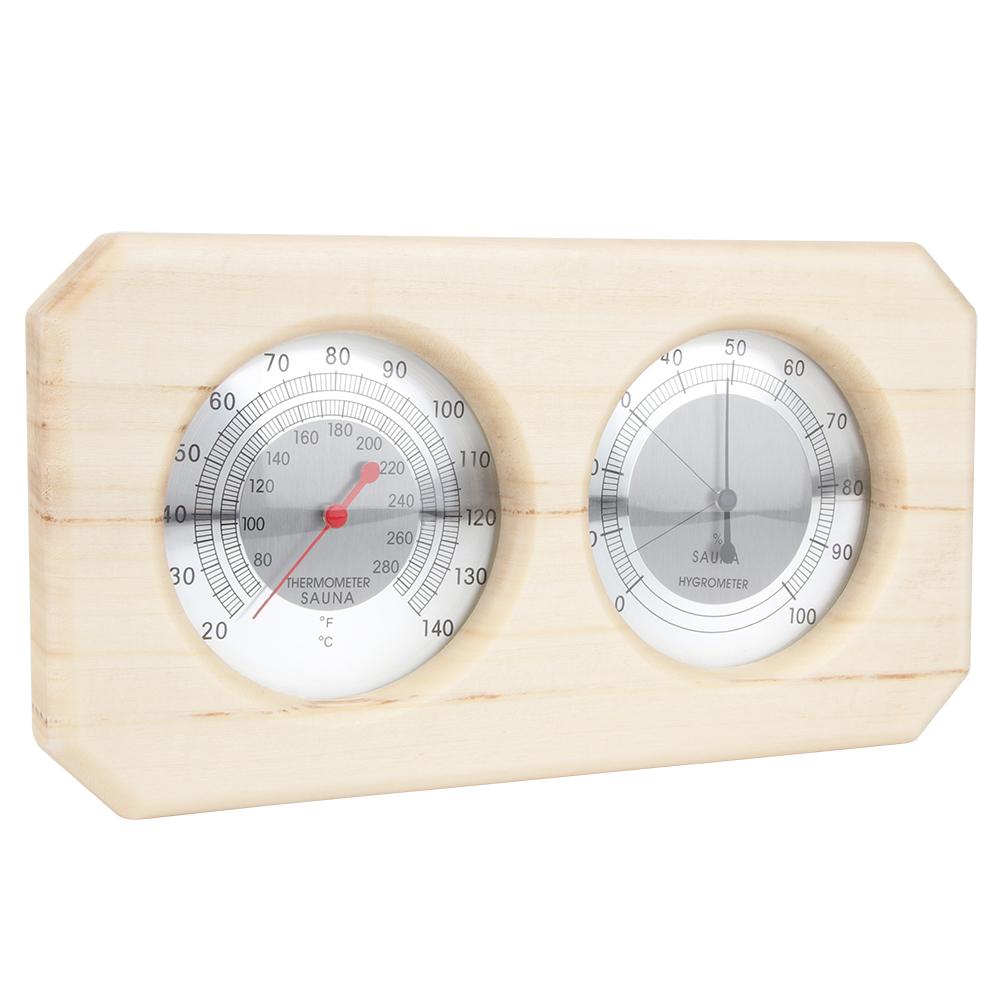 Portable 2in 1 Wood Thermo Hygrometer Thermometer Hygrometer Steam Sauna Room Accessories