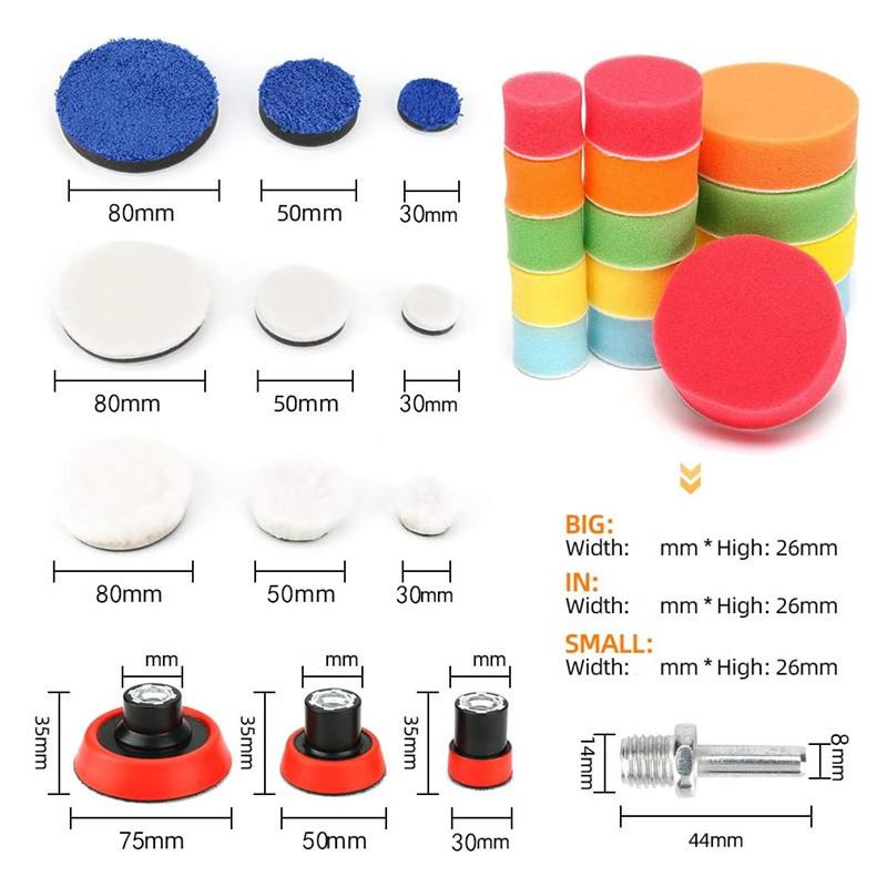 Car Polisher Pad Car Waxing Polish Foam Sponge Kit Buffer Polisher Buffing Wheel Polisher Set