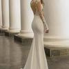 Elegant European-American High Waist Backless Lace Fishtail Wedding Dress