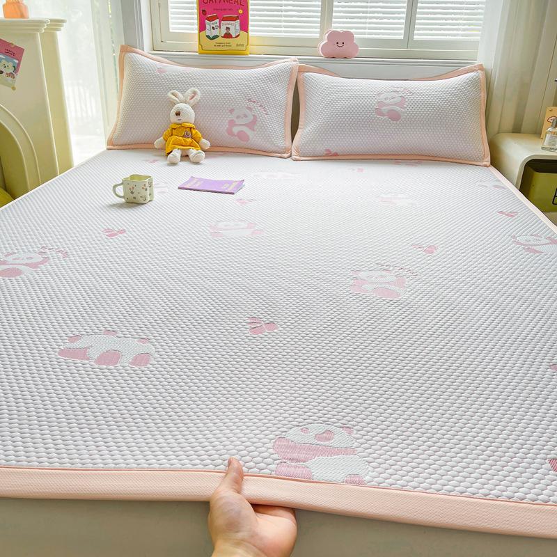 Summer Cooling Mat Set 2 Piece 3 Piece Class A Bed Style Ice Silk Air Conditioner Soft Mat Washable Thin Cushion