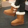 Large Size Snow Boots Women's Winter Medium Tube Velvet Thickened Thermal Cotton Shoes Cotton Boots Women