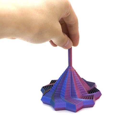 Расширяющаяся сенсорная фиджет-звезда, 3D-печатная фрактальная игрушка для снятия стресса, вращающийся спиральный дизайн, фиджет-игрушка с ручкой для снятия тревоги, улучшения концентрации