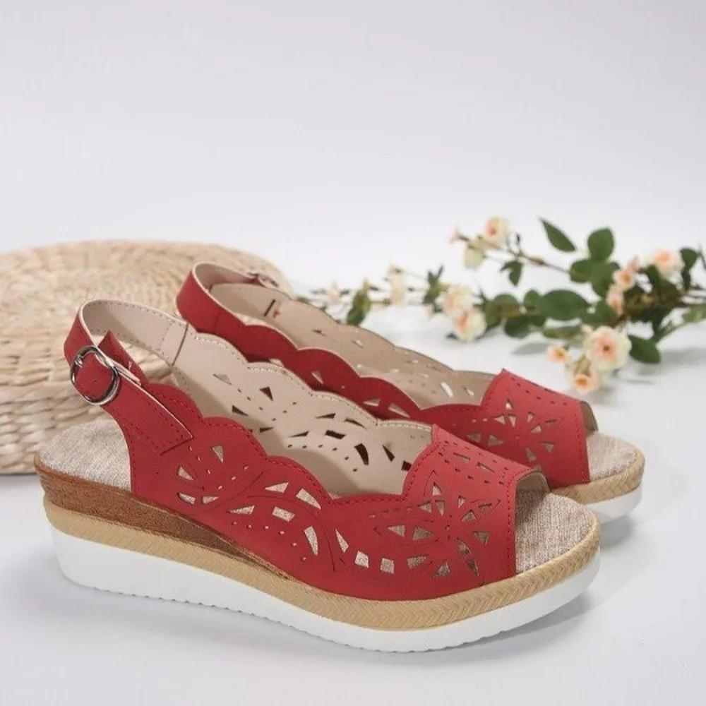 Summer Women's Peep Toe Wedge Sandals New Retro Paltform Casual Sandals for Women Outdoor Beach Shoes Ladies Heeled Sandalias
