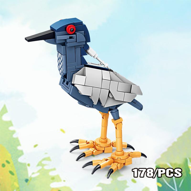 MOC Пазл Животные Строительные блоки Пчела Тигр Лев Жираф Лягушка Крокодилы Лиса Птица Дикий кабан Насекомые Мини DIY Кирпичный конструктор Игрушка Подарок F029