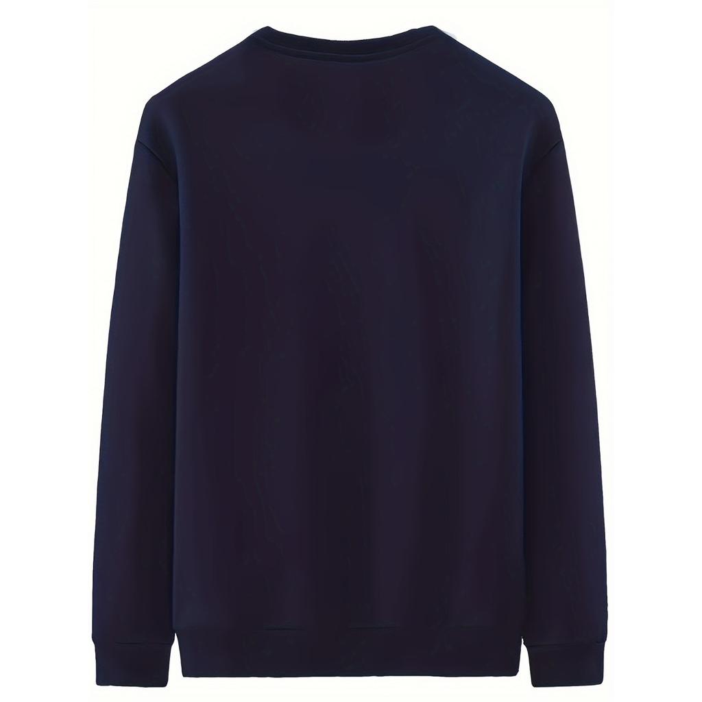 Long Sleeve T-Shirt Men's Spring and Autumn Crew Neck Lamb Fleece Autumn Casual Loose Premium Crew Neck Sweater