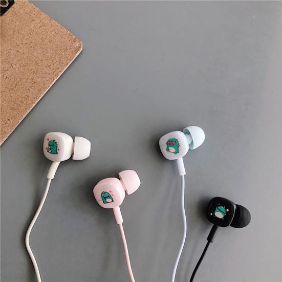 Universal Cute Cartoon Earbuds Bass In-Ear Wired Mic Earphone with Storage Box