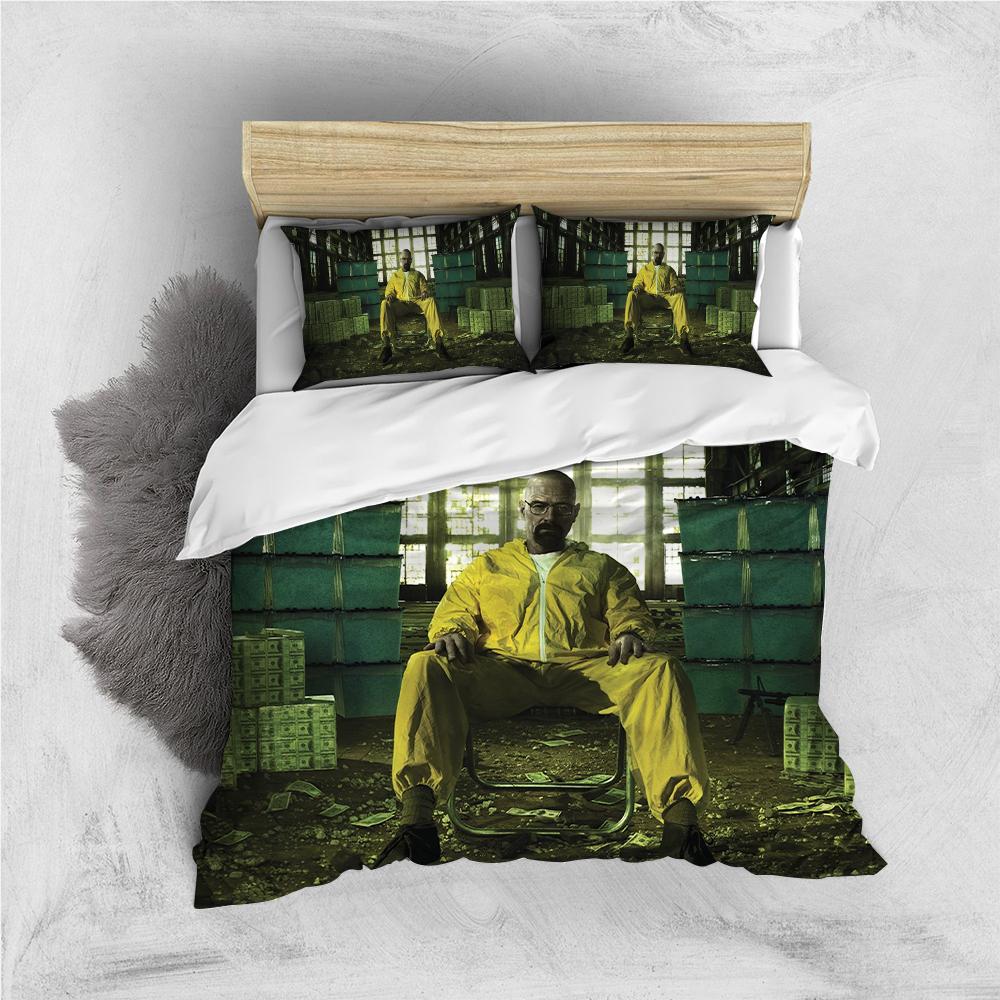 B-Breaking TV B-Bad Duvet Cover Set Home Style Bedding Soft Laundry Cotton Bed 3 Piece Set Student Dormitory Gift