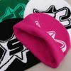 Y2K Knitted Letter Beanies Star Ins Skullies Cool Pullover Hats  Outdoor