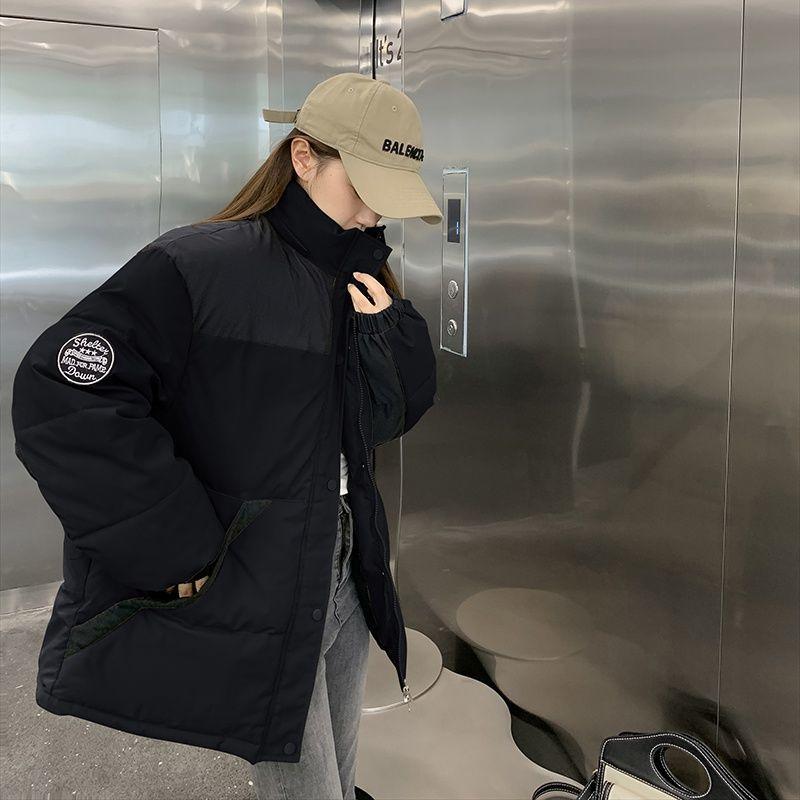 Новое поступление, женское зимнее свободное утолщенное хлопковое пальто средней длины с пуховой хлопковой курткой с капюшоном