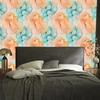 Cream, peach and sea green ink wallpaper for living room and bedroom 50x1000