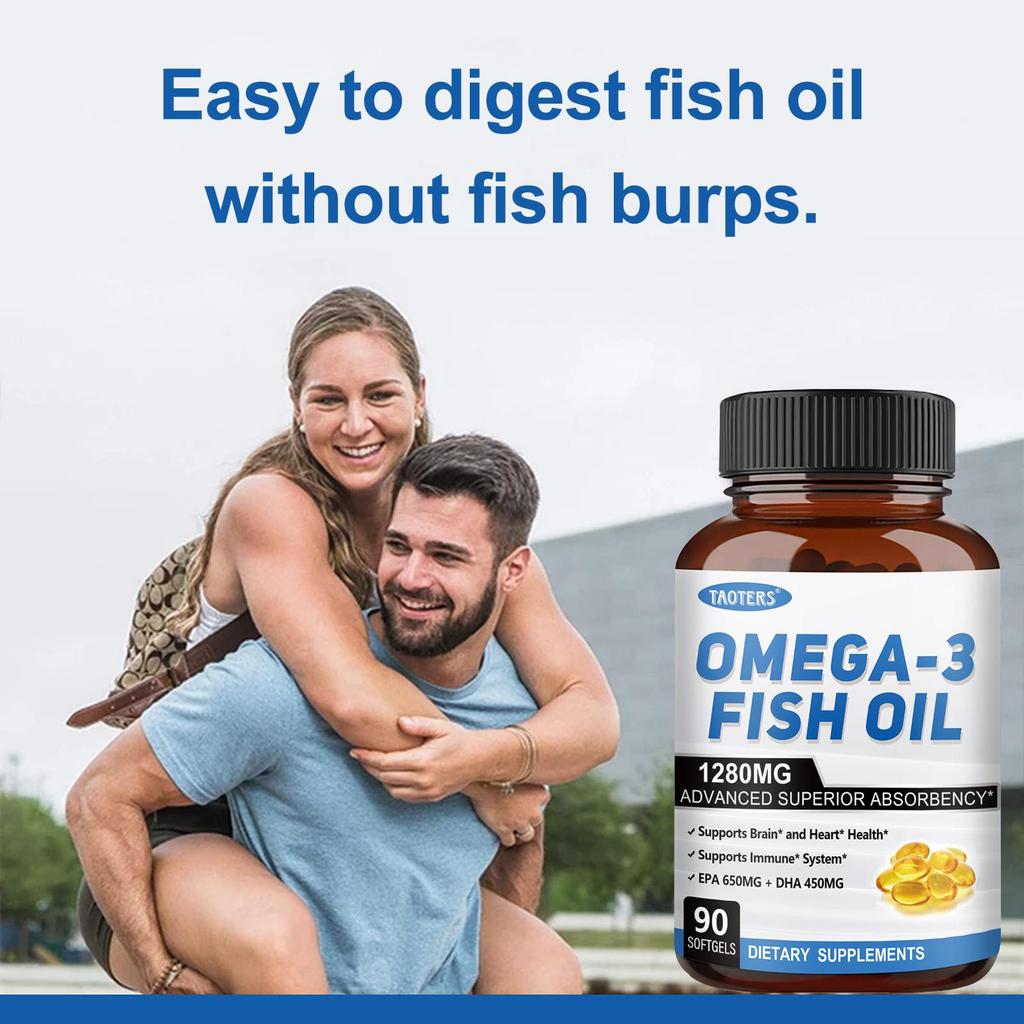 Omega 3 fish oil supplement with EPA (eicosapentaenoic acid) 650mg 90 capsules