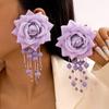 Модные Личностные Преувеличенные Серьги-Цветы с Кисточкой-Подвеской