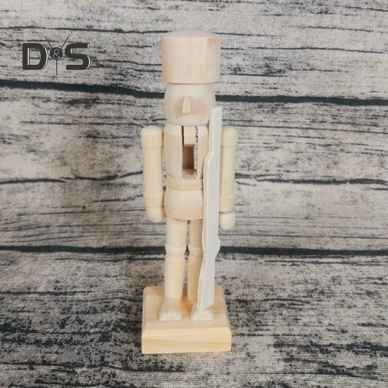 6 шт. DIY Фигурка Щелкунчика Незаконченные деревянные солдатики с кисточками Краски 4.7" Рождественская фигурка Щелкунчика Солдат для DIY Покраска Домашний декор