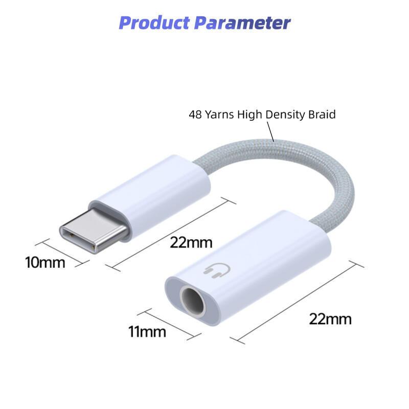 HdoorLink USB Type C 3,5-разъемный адаптер для наушников USB C до 3,5 мм для наушников AUX аудиокабель-адаптер для iphone 15 Huawei Xiaomi