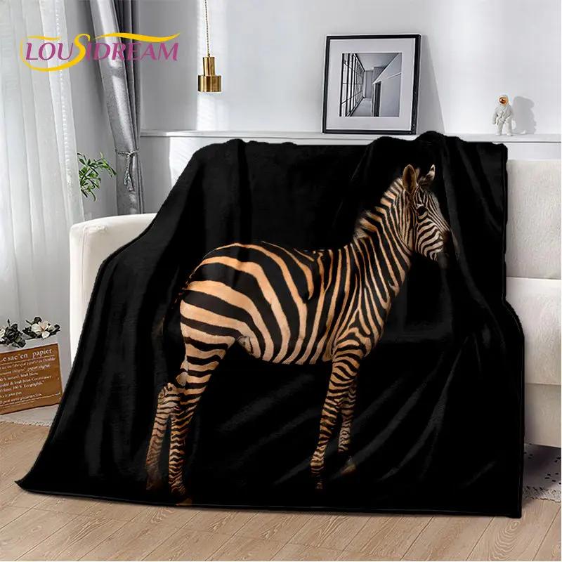 Wild Animal Zebra Soft Plush Blanket,Flannel Blanket Throw Blanket for Living Room Bedroom Bed Sofa Picnic Cover Bettdecke Kids