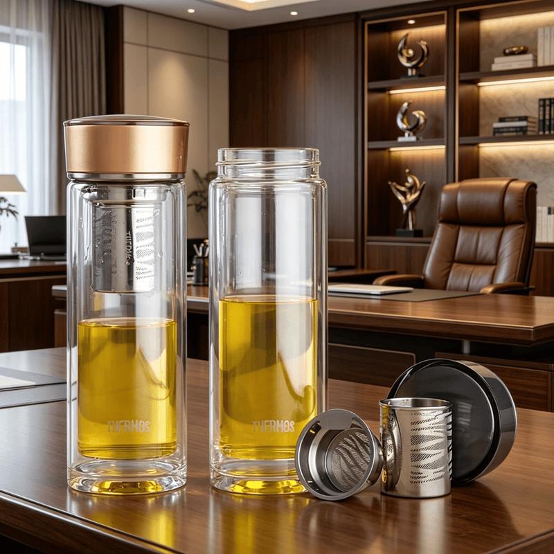 Thermos Бутылка-заварник для чая из двухслойного стекла