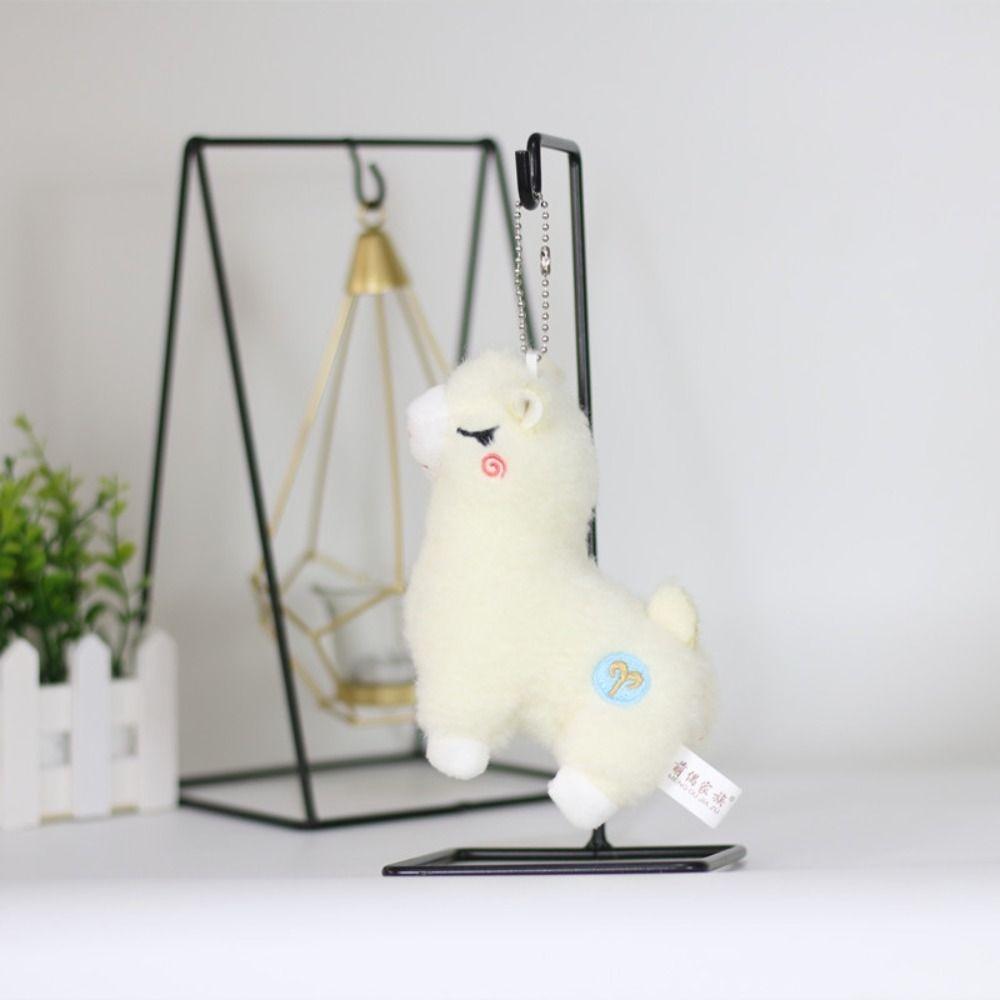 Charms Alpaca Stuffed Dolls Lovely Sheep Pendant Fashion Car Keyrings  Gifts