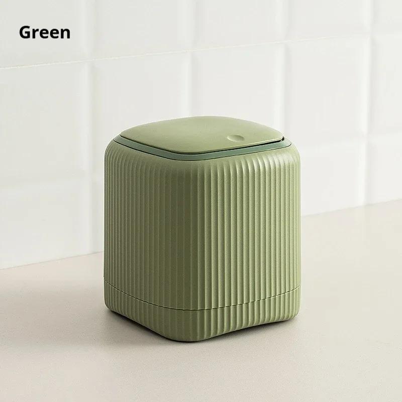 Мини Настольное Мусорное Ведро с Крышкой Внешнее Двойное Ведро Для Мусора Спальня Офисный Стол Коробка Для Хранения Сделано из Прочного Пластика Товары для Дома