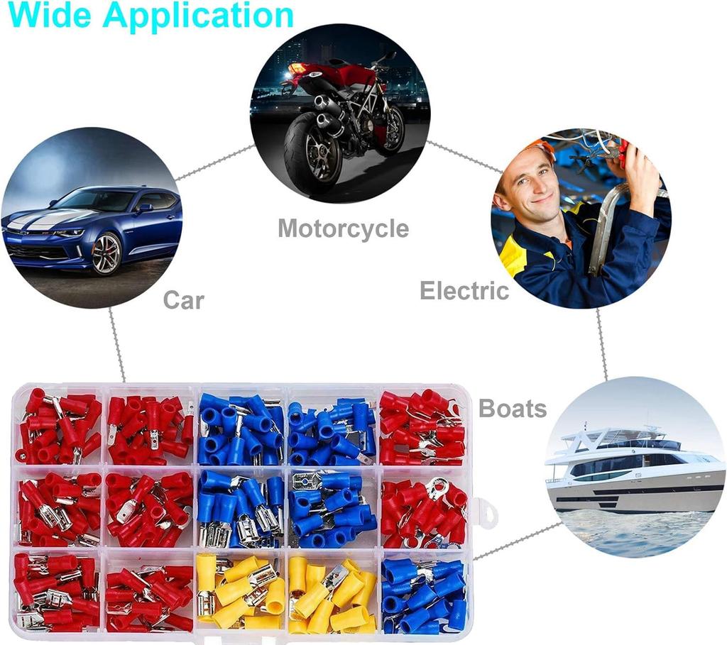 Набор автомобильных проволочных соединителей 280 шт. Холоднопрессованные клеммы OT/UT Круглые Вилочные Лопатообразные Клеммы для Проводки