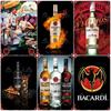 Ретро Bacardi Металлическая детская, Жестяная детская, Плакетка бренда рома, Винтажная тарелка, Настенное украшение, Постер, Бар, Мужская берлога, Шэбби