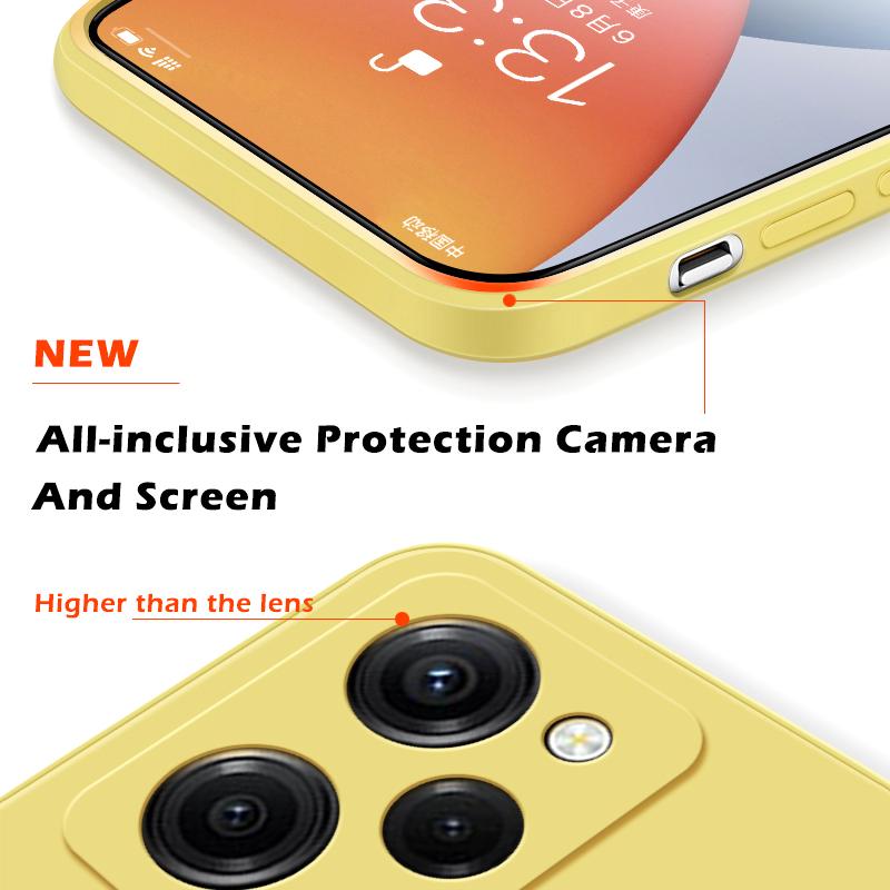 Для Poco X5 Pro Чехол квадратный жидкий силиконовый протектор объектива камеры Чехлы для телефонов Xiaomi Poco X5 Pro X5Pro Pocox5 Pro 5G Мягкий чехол